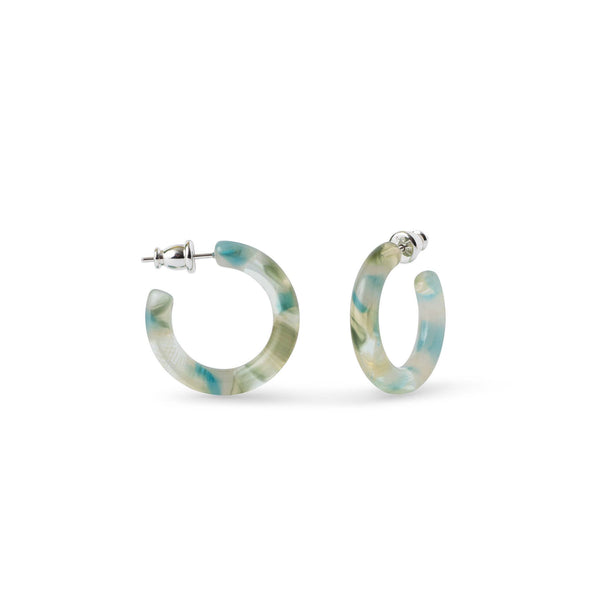 Ultra Mini Hoop Collection | Small Acetate Hoops: Sea Glass
