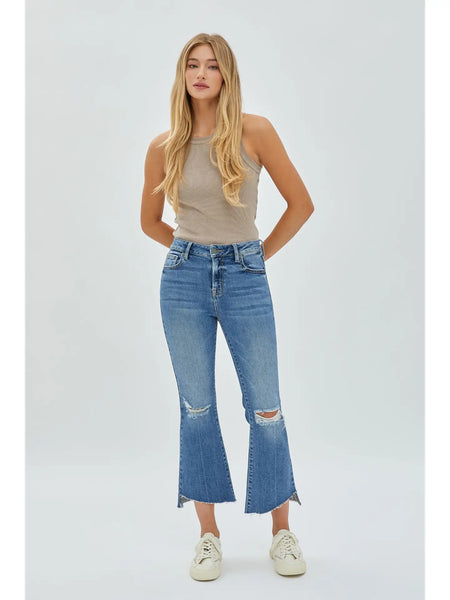 Kira Vintage Wash Stretch Crop Flare