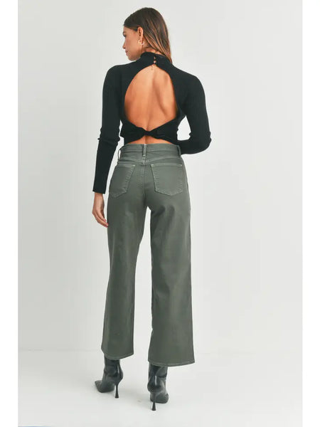 Seamed Utility Straight Leg Jeans