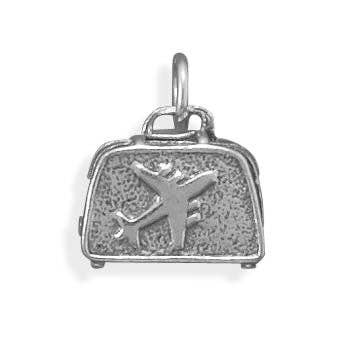 Adaline Oxidized Sterling Silver Suitcase Charm