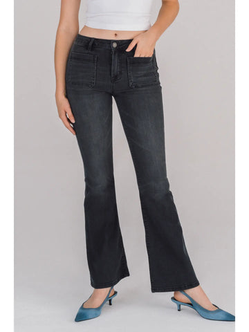 Jenny Charcoal Mid Rise Jeans