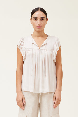 Juniper Ruffle Satin Blouse