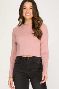 Rose Sweater Crop