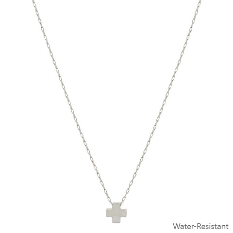 Water Resistant Cross Shape Charm 16"-18" Necklace