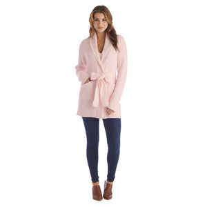 Heathered Marshmallow Cardi - Blush