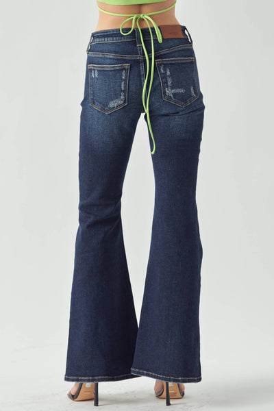 Artemis Vintage Mid Rise Super Flare Jeans