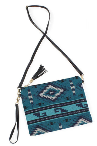 Western Print Crossbody Clutch Bag