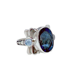 Blue Quartz & Blue Moonstone Ring