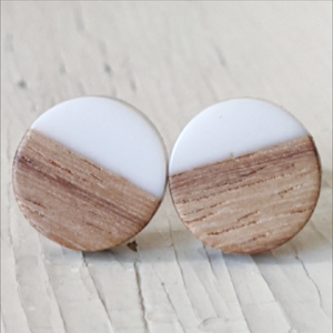 Wood Resin Stud Earrings