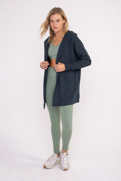 Long-Line Jacquard Stripe Cardigan