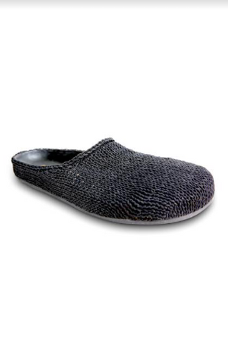 Cotton Knit Slides- Black