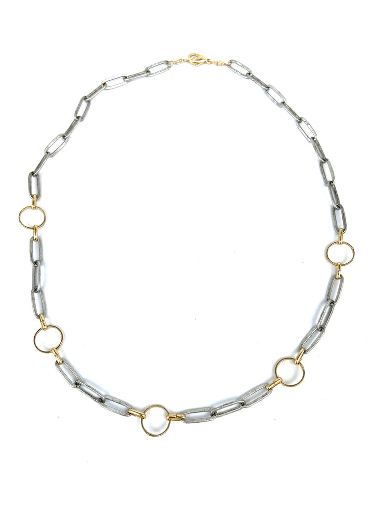 Circle Mixed Links Necklace